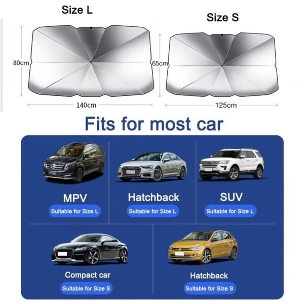 Reflective Car Window Sunshade for UV and Heat Reduction - Image 9