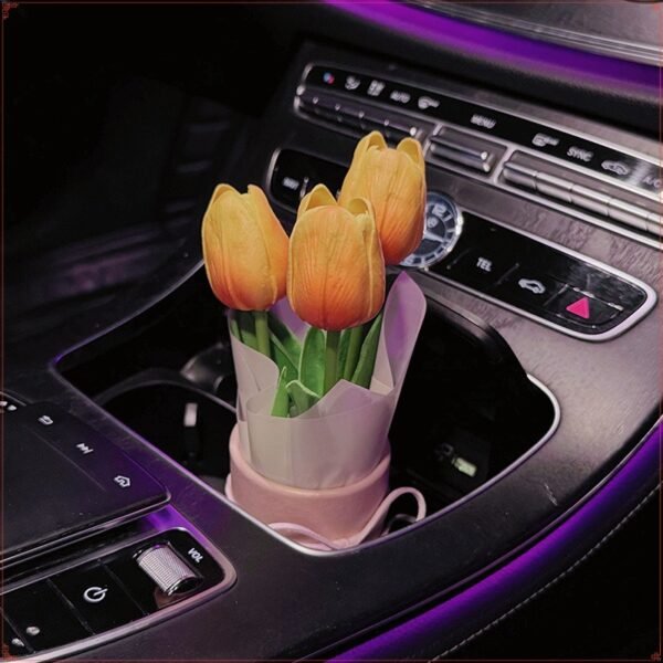 Artificial Car Tulip Bouquet Ornament, Unique Gift For Car Lovers - Image 7