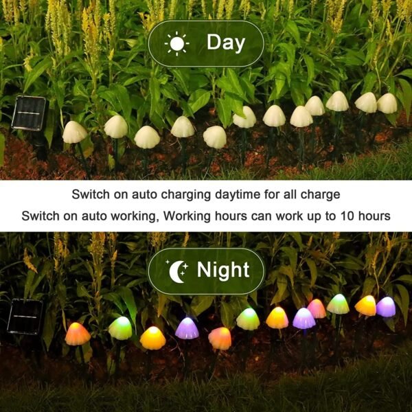 Waterproof Solar Mushroom Light, Outdoor Garden Decor - Image 3