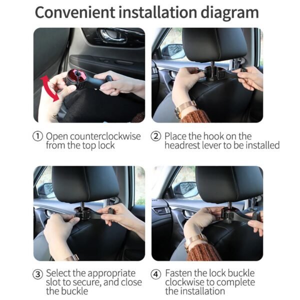 3in1 Back Seat Headrest Hook - Image 8