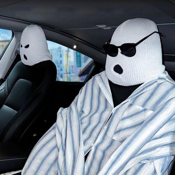 Personalized Funny Face Mask Headrest Cover - Image 3