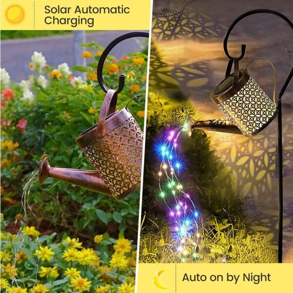Outdoor Solar LED Fairy Lantern Watering Can Light - Image 10