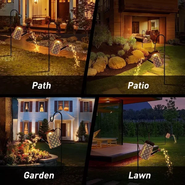 Outdoor Solar LED Fairy Lantern Watering Can Light - Image 9