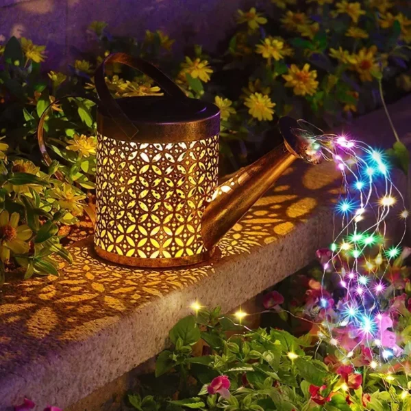 Outdoor Solar LED Fairy Lantern Watering Can Light - Image 5