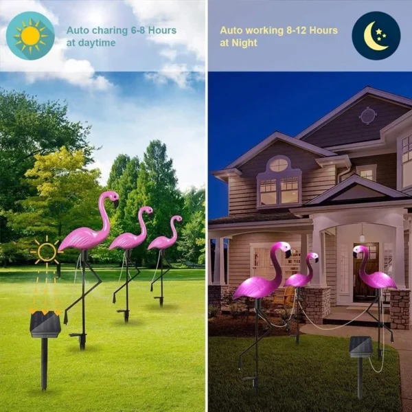 Elegant Pink Solar Flamingo Garden Light - Image 6