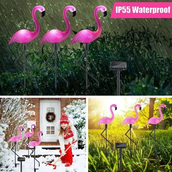 Elegant Pink Solar Flamingo Garden Light - Image 4