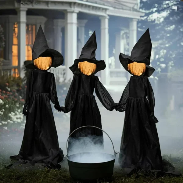 Spooky Halloween Luminous Lighted Screaming Witchstakes - Image 7