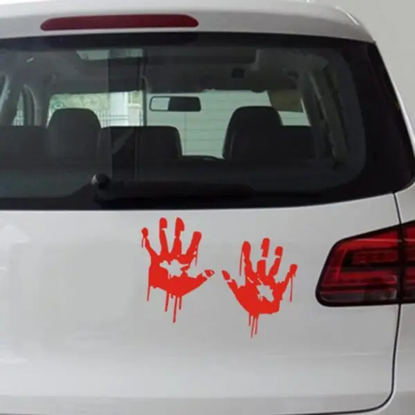 Horror Halloween Headlight Car Sticker: Monster Claw Scratch & Bleeding Red Blood - Image 10