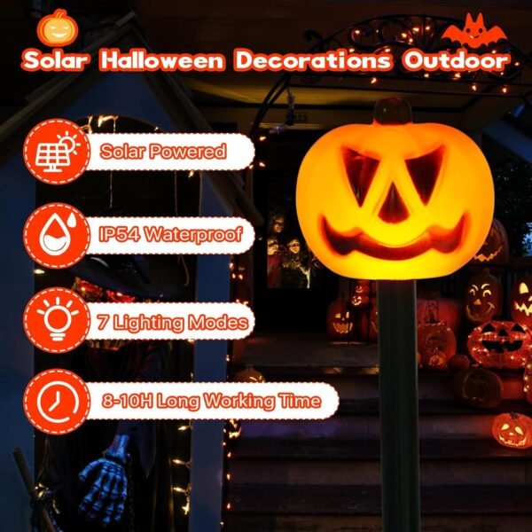 Halloween Outdoor Decor Solar Pumpkin Light - Image 14