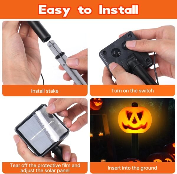 Halloween Outdoor Decor Solar Pumpkin Light - Image 12
