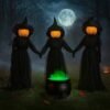 Spooky Halloween Luminous Lighted Screaming Witchstakes