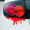 Horror Halloween Headlight Car Sticker: Monster Claw Scratch & Bleeding Red Blood