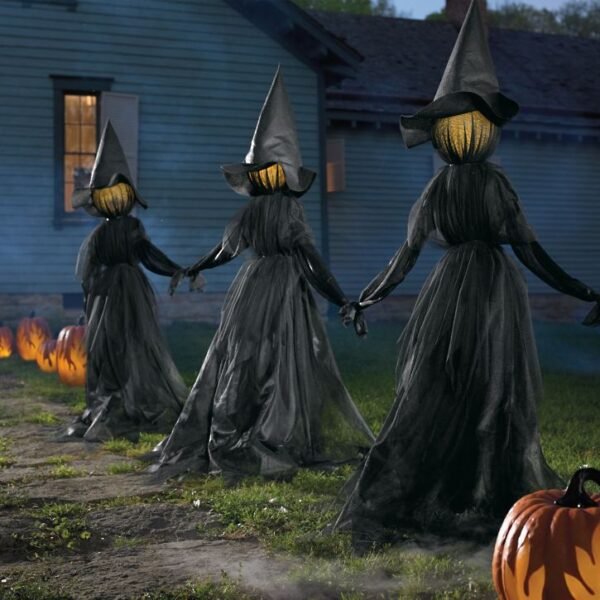 Spooky Halloween Luminous Lighted Screaming Witchstakes - Image 4