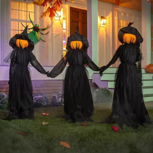 Spooky Halloween Luminous Lighted Screaming Witchstakes - Image 6