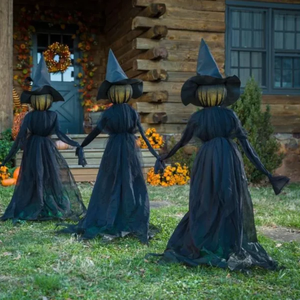Spooky Halloween Luminous Lighted Screaming Witchstakes - Image 5