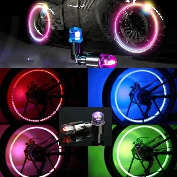 Colorful LED Glow Valve Flash Lights for Night Biking - Image 5