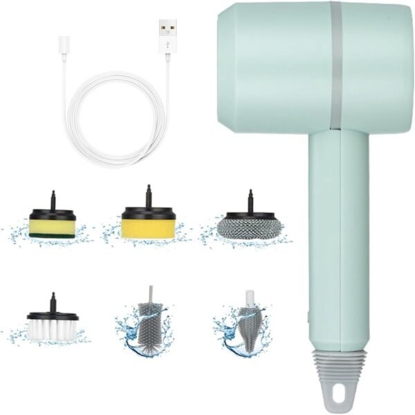 Electric Dishwashing Brush With Replaceable Heads - Image 10