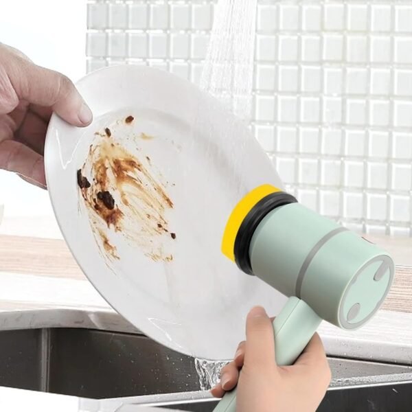 Electric Dishwashing Brush With Replaceable Heads - Image 8