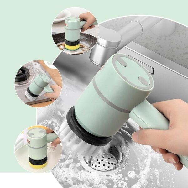 Electric Dishwashing Brush With Replaceable Heads - Image 2
