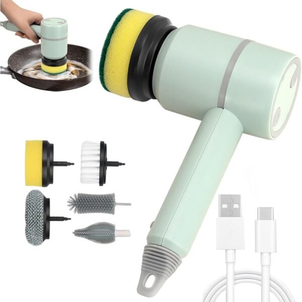 Electric Dishwashing Brush With Replaceable Heads - Image 3