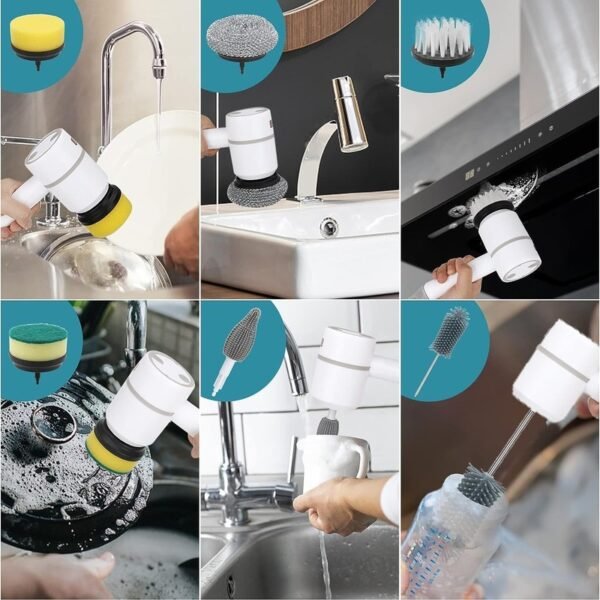 Electric Dishwashing Brush With Replaceable Heads - Image 5