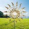 Freestanding Outdoor Garden Decor Magical Metal Rotating Windmill