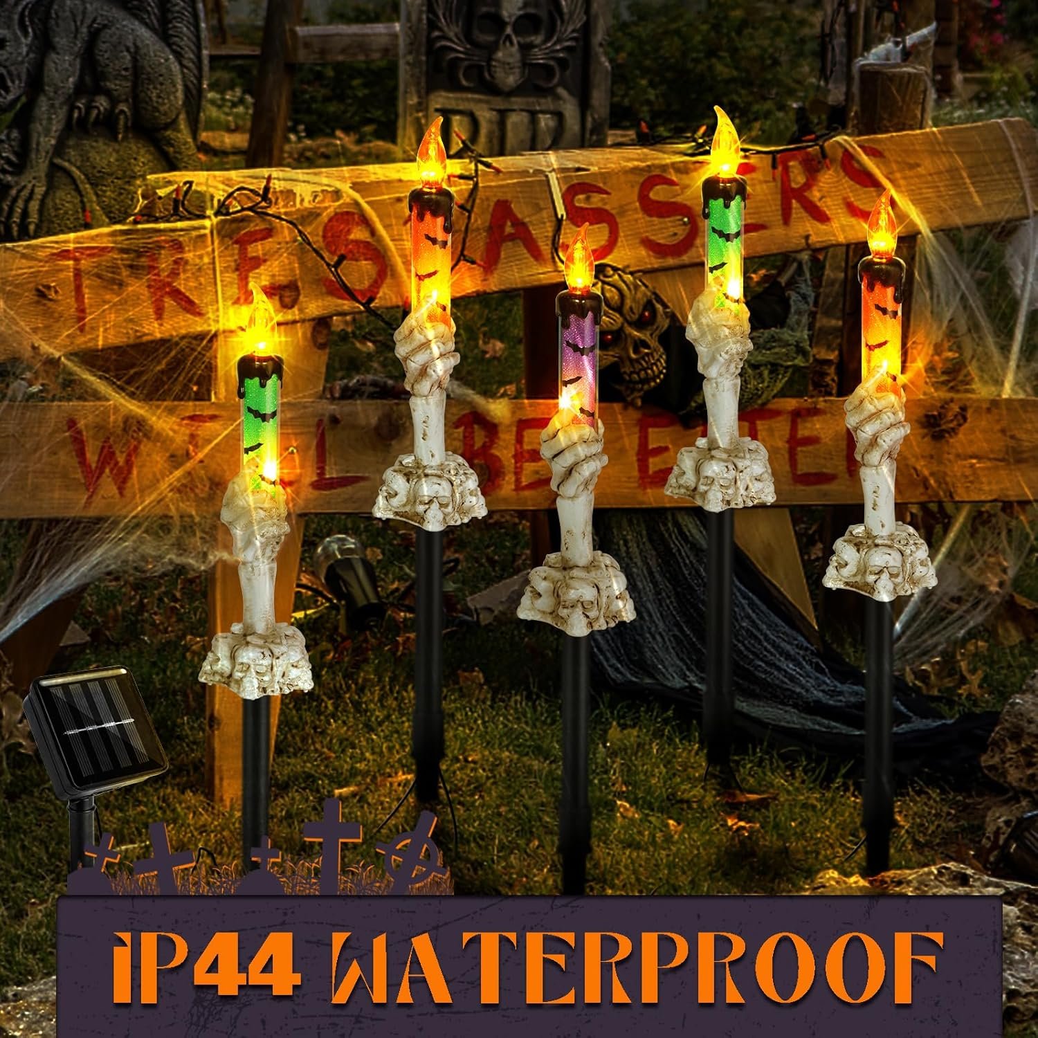 Halloween Outdoor Bone Decoration Skull Candle Light - Image 5