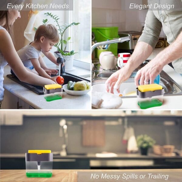 2in1 Soap Dispenser Pump With Sponge Holder - Image 10