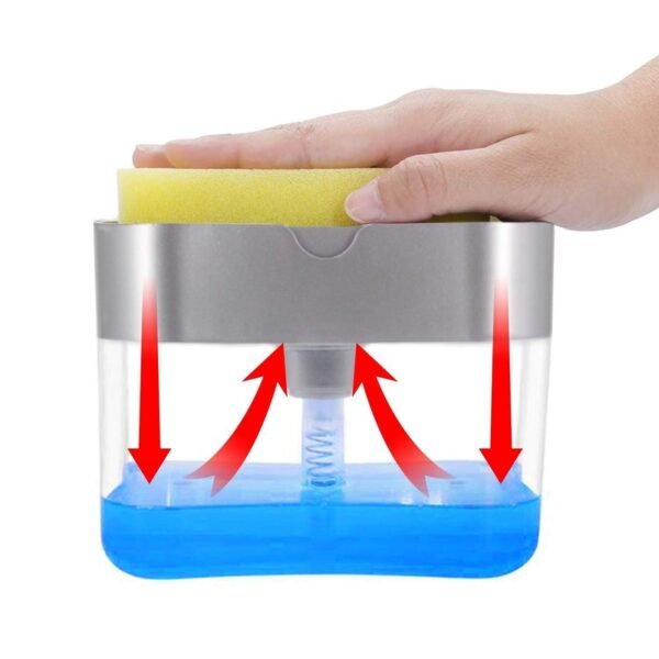 2in1 Soap Dispenser Pump With Sponge Holder - Image 3