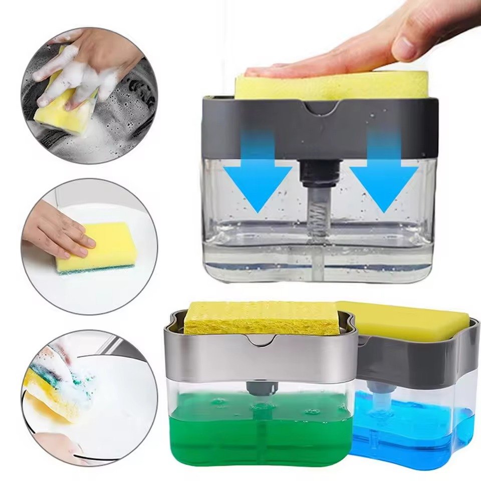 2in1 Soap Dispenser Pump With Sponge Holder