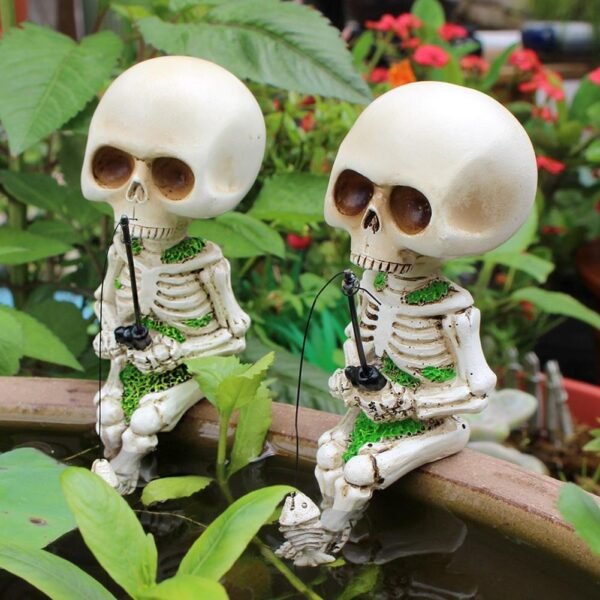 Fishing Skeleton Statue Halloween Garden Accessory - Image 13