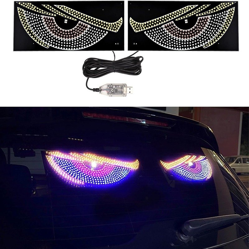 LED Dynamic Car Devil Eyes Sticker - Image 2