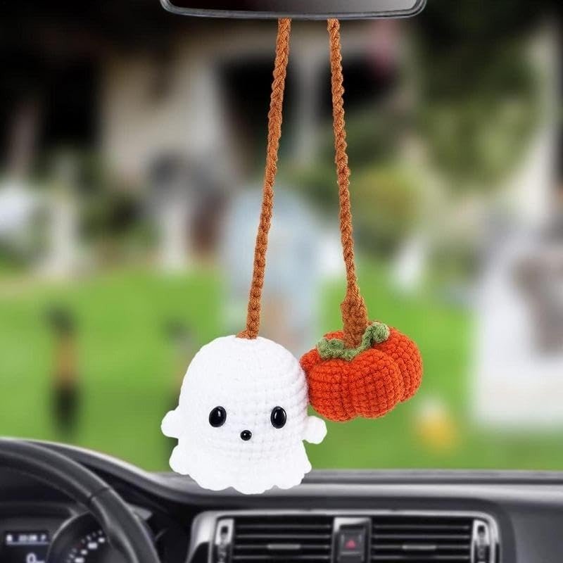 Ghost Pumpkin Ornament Spooky Car Charm for Halloween Vibes - Image 9