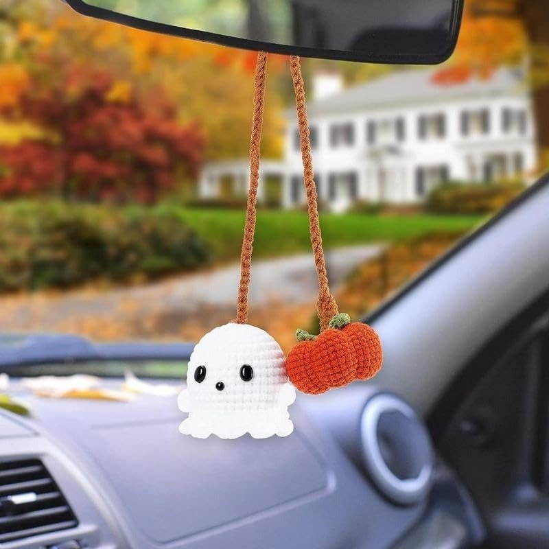 Ghost Pumpkin Ornament Spooky Car Charm for Halloween Vibes - Image 8