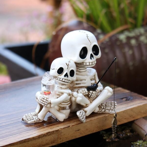 Fishing Skeleton Statue Halloween Garden Accessory - Image 8