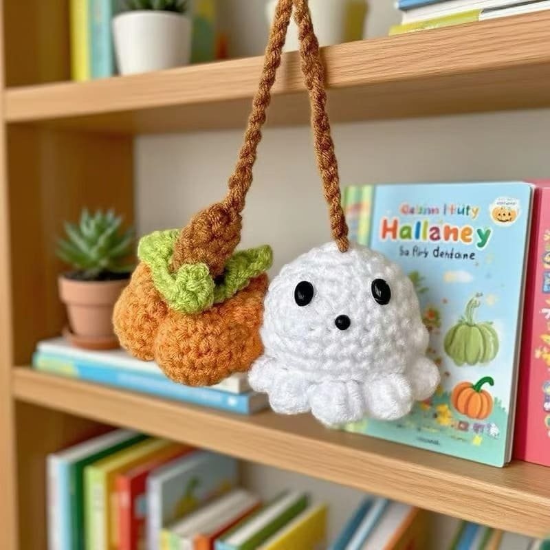 Ghost Pumpkin Ornament Spooky Car Charm for Halloween Vibes - Image 7