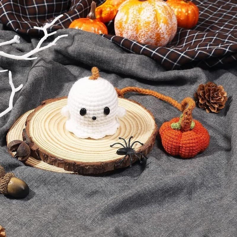 Ghost Pumpkin Ornament Spooky Car Charm for Halloween Vibes - Image 5