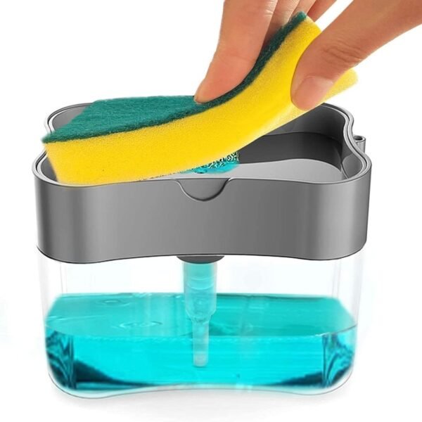 2in1 Soap Dispenser Pump With Sponge Holder - Image 2