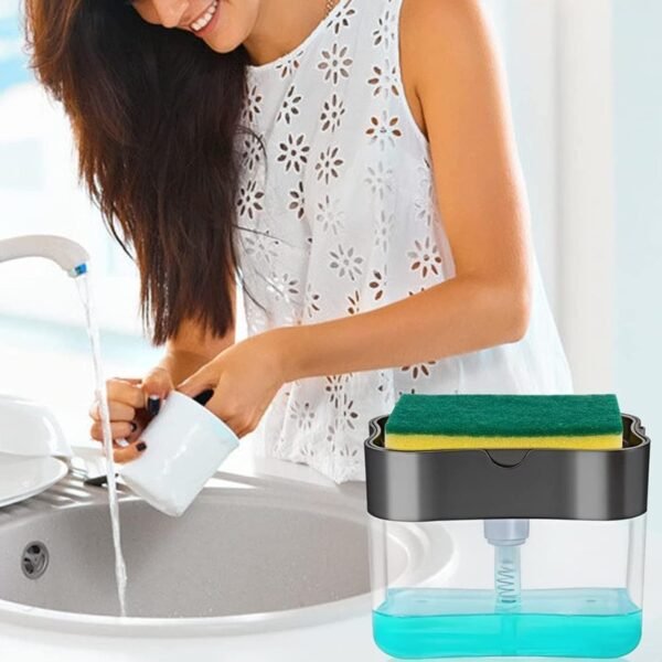 2in1 Soap Dispenser Pump With Sponge Holder - Image 6