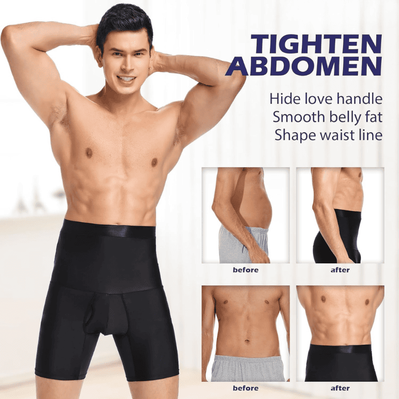 Slimming Waist Trainer Boxer Shorts High Elasticity Shapewear for Men