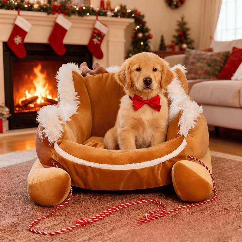 Cozy Pet Bed Christmas Dog Sleigh - Image 9