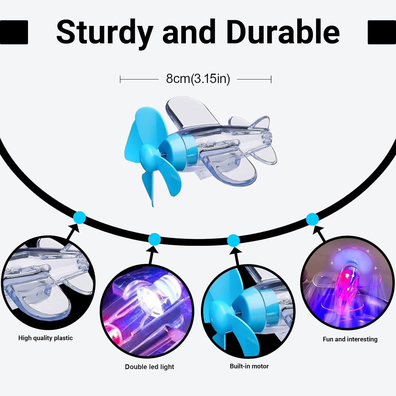 Creative Decor Wind Power Glowing Little Plane Toy - Image 12