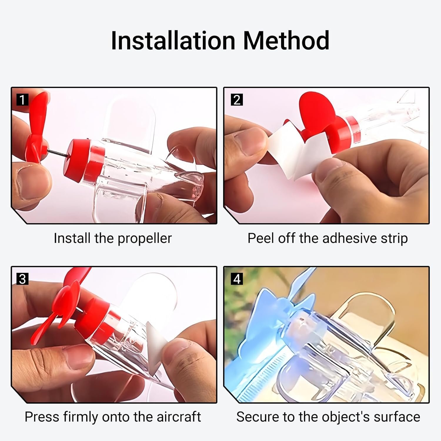 Creative Decor Wind Power Glowing Little Plane Toy - Image 7