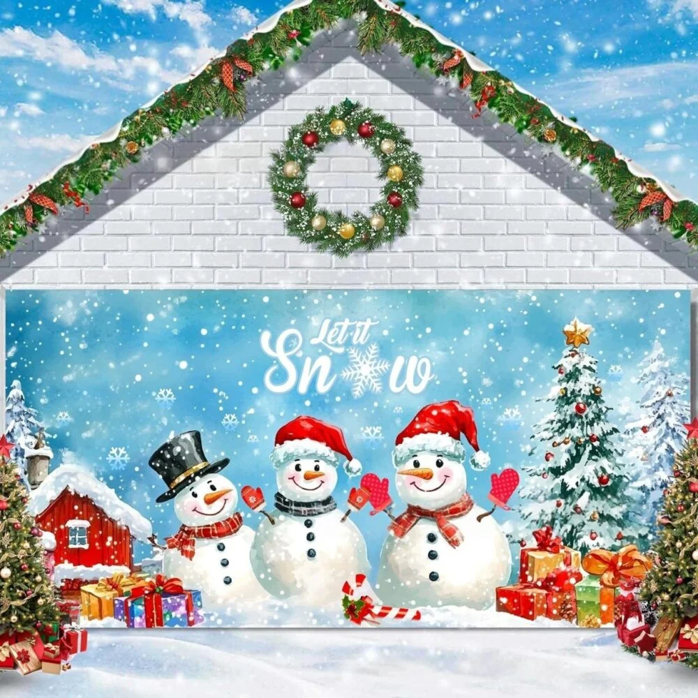 🎄🎅 Welcome Holiday Joy with Christmas Garage Door Cover Decoration
