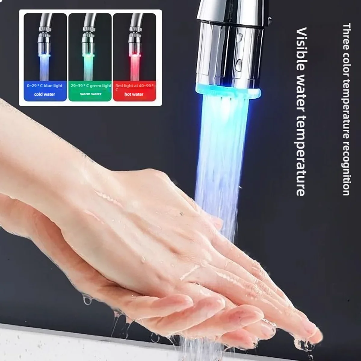 Creative Colorful LED Water Tap with 3 Colors Temperature Control Change - Image 6