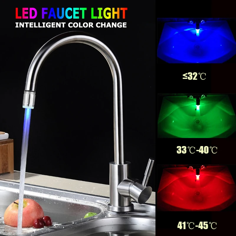 Creative Colorful LED Water Tap with 3 Colors Temperature Control Change - Image 3