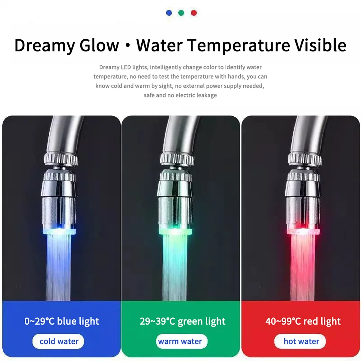Creative Colorful LED Water Tap with 3 Colors Temperature Control Change - Image 4