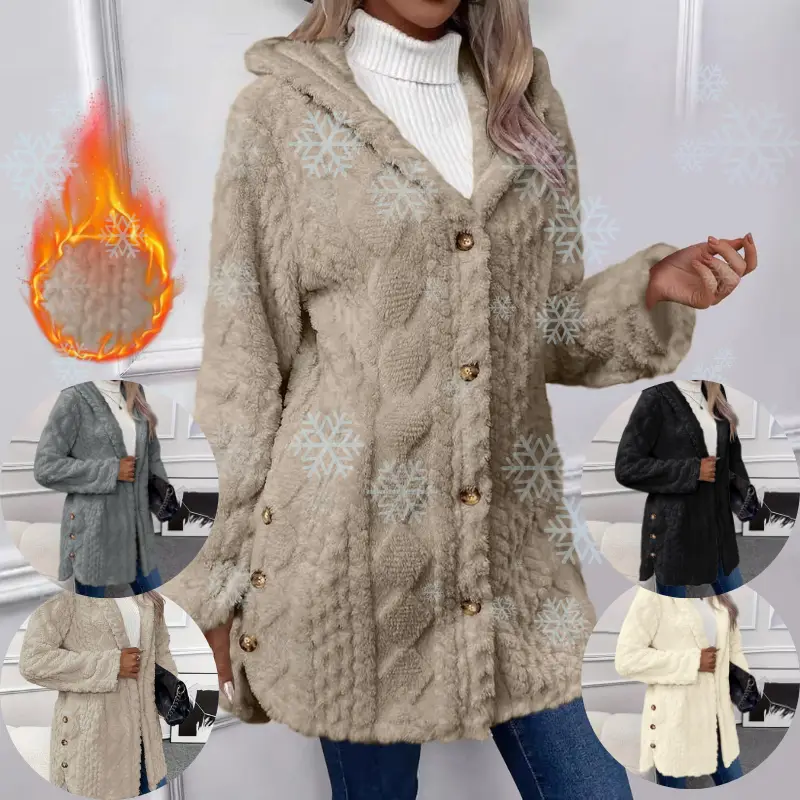 Cozy Button Faux Fur Teddy Cardigan