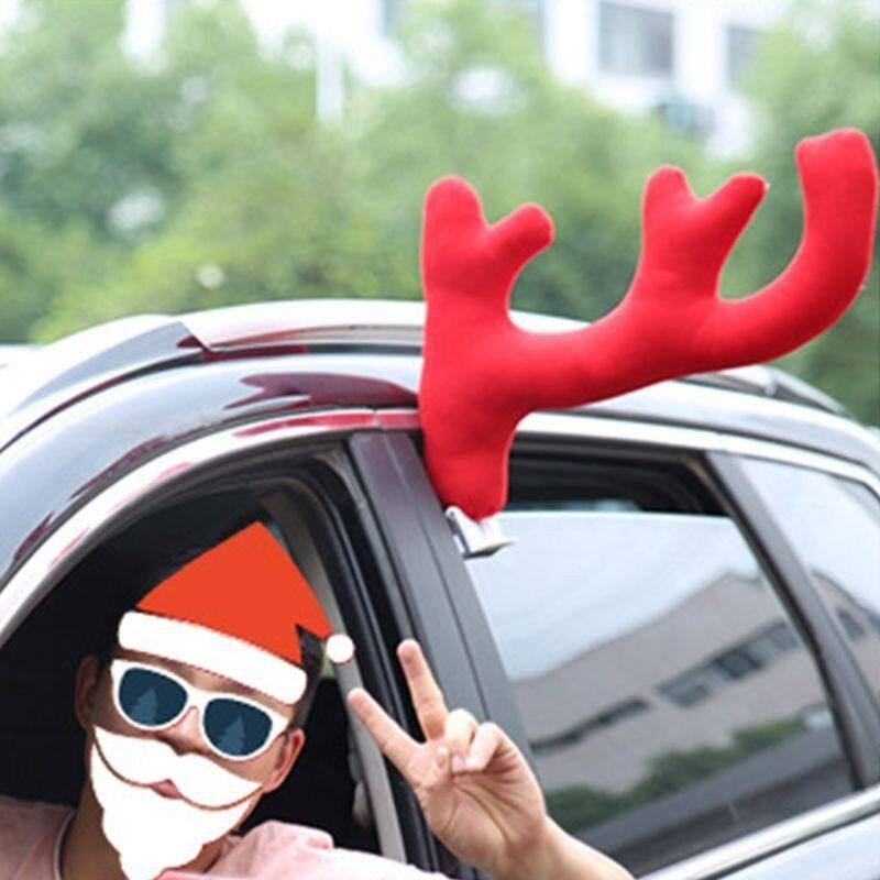 Christmas Cute Reindeer Car Antler Decoration Set