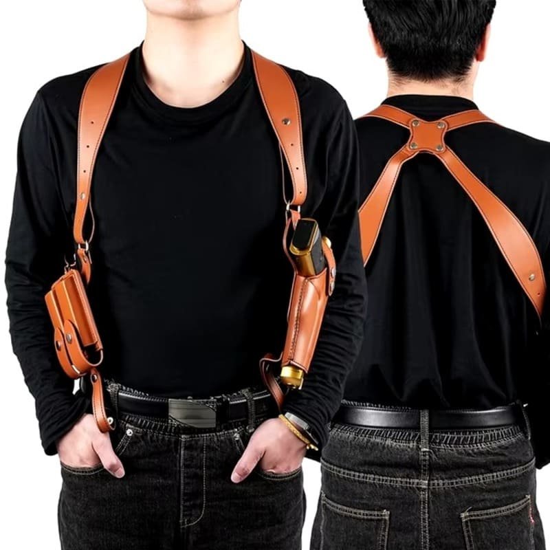 Adjustable Leather Shoulder Holster for Concealed Carry - Image 8